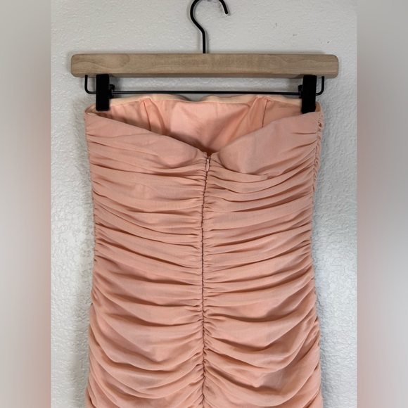 Majorelle Ursula Ruched Strapless Dress Blush Nude size XS Revolve $208 - Picture 12 of 16